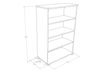 Márió 80-as 4 ajtós komód méretrajz